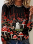 Women's Crew Neck Ghost Mushrooms Shirt