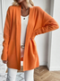 Cross Neck Casual Solid Open Front Cardigan