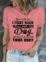 Women's Mess With Me I Fight Back Mess With My Dog Print Cotton Casual Text Letters T-Shirt