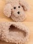 Casual Cartoon Dog Fluffy Toe-covered Slippers