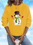 Christmas Snowman Casual Loose Crew Neck Sweatshirt