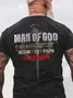 Man of God - Husband Dad Papa - Ultra MAGA Crew Neck Cotton Casual Text Letters T-Shirt