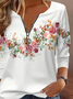 Casual Loose Floral Others T-Shirt