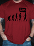 Men‘s Funny Evolution Go back, we fucked up!Crew Neck Casual T-Shirt