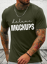 Man T-Shirt Mockup Cotton Text Letters Casual T-Shirt