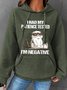 Womens Funny Cat Cotton-Blend Casual Animal Hoodie