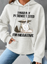 Womens Funny Cat Cotton-Blend Casual Animal Hoodie