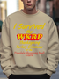 WKRP Turkeys Away Casual Loose Text Letters Crew Neck Sweatshirt