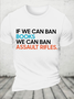 Cotton If We Can Ban Books Loose Casual Crew Neck T-Shirt
