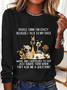 Women's Cotton Dog Lover People think I’m Crazy Because I Talk To My Dogs Casual Crew Neck Shirt