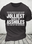 Cotton Jolliest Bunch of A-Holes T Shirt Funny Sarcastic Christmas Casual Novelty T-Shirt