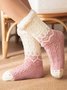 1pair Christmas Color Block Sports Knitted Thicken Floor Socks