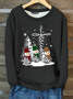 Christmas Snowman Crew Neck Casual Fleece Sweatshirt