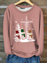 Christmas Snowman Crew Neck Casual Fleece Sweatshirt