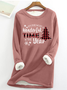 It's The Most Wonderful Time Of The Year Cotton-Blend Casual Crew Neck Fleece Sweatshirt