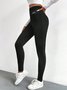 Tight Casual Plain Knitted Leggings