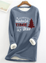 It's The Most Wonderful Time Of The Year Cotton-Blend Casual Crew Neck Fleece Sweatshirt