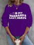 Text Letters Loose Casual Crew Neck Sweatshirt