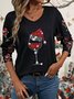 Loose V Neck Casual T-Shirt