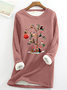 Christmas Cat Tree Casual Fleece Sweatshirt