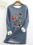 Christmas Cat Tree Casual Fleece Sweatshirt