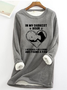 In My Darkest Hour I Reached For A Hand And Found A Paw Print Cotton-Blend Casual Sweatshirt