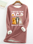 I Suffer From Ocd Obsessive Cat Disorder Funny Cat Crew Neck Fleece Sweatshirt