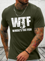 Cotton WTF Where's The Fish Men's Funny Fishing Casual Crew Neck T-Shirt