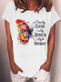Blessed By God Loved By Jesus Led By The Spirit Casual Butterfly Casual T-Shirt