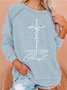 Womens Jesus christmas begins with christ Casual Crew Neck Sweatshirt