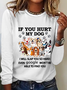If You Hurt My Dog I Will Slap You So Hard Text Letters Cotton-Blend Simple Shirt