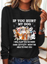 If You Hurt My Dog I Will Slap You So Hard Text Letters Cotton-Blend Simple Shirt
