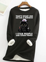 Women‘s Funny Word That's What I Do I Am A Nurse Black Cat Crew Neck Casual Sweatshirt