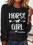 Women's Heartbeat Horse Lover Simple Regular Fit Long Sleeve Shirt