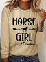 Women's Heartbeat Horse Lover Simple Regular Fit Long Sleeve Shirt