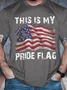 Men's Funny This Is My Pride Flag Graphic Printing Crew Neck Casual Text Letters Loose T-Shirt