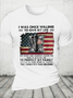 Cotton Protect My Family America Flag Casual T-Shirt
