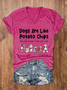 Women's Dogs Are Like Potato Chips You Can Never Have Just One Print V Neck Vintage Dog T-Shirt