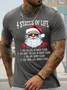 Cotton 4 Stages Of Life Funny Christmas Casual Text Letters T-Shirt