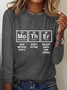 Womens Mother Periodic Table T Shirt Funny Novelty Graphic Simple Crew Neck Shirt