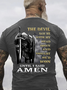Men's The Devil Saw Me With My Head Down Until I Said Amen Veterans T-shirt