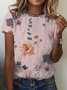 Jersey Loose Floral Casual T-Shirt