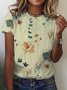 Jersey Loose Floral Casual T-Shirt