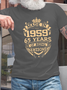 Cotton Made In 1959 65 Years Of Being Awesome Text Letters Crew Neck T-Shirt