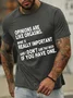 Men's opinions are like orgasms  Text Letters Casual Cotton-Blend T-Shirt