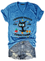 Funny Black Cat 100 Days Of School Vintage Loose V Neck Cat T-Shirt