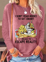 Women's I Don't Read Books Letter Owl Print Letters Casual Crew Neck Shirt