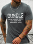 Cotton Guncle Text Letters Casual Loose T-Shirt