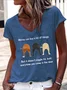 Women's Funny Money Can Buy A Lot Of Things But It Doesn'T Wiggle Casual V Neck Cotton-Blend T-Shirt