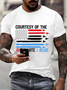 Men's Courtesy Of The Red White And Blue Printed Loose Cotton Casual T-Shirt